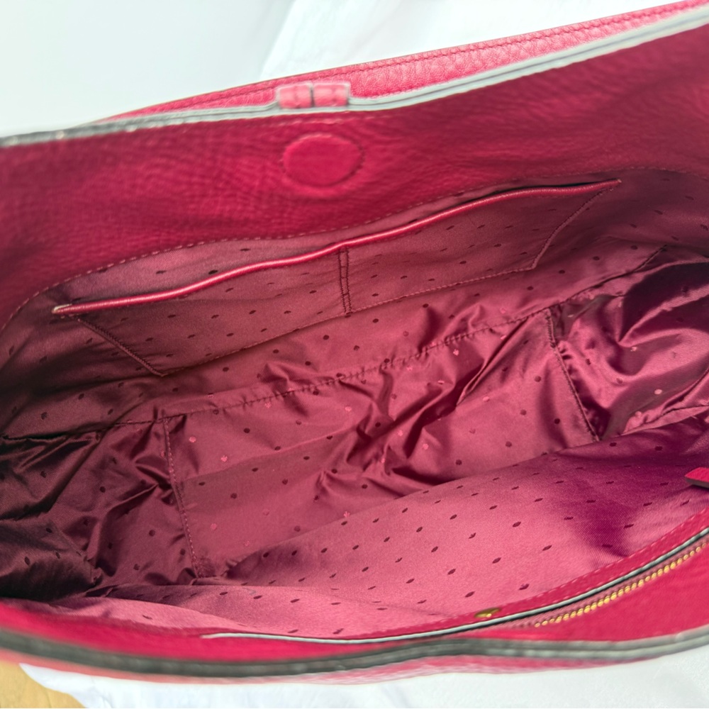 Kate Spade James Street Mason Large Merlot Cow Leather Hobo Bag With Tassel - Picture 6 of 17